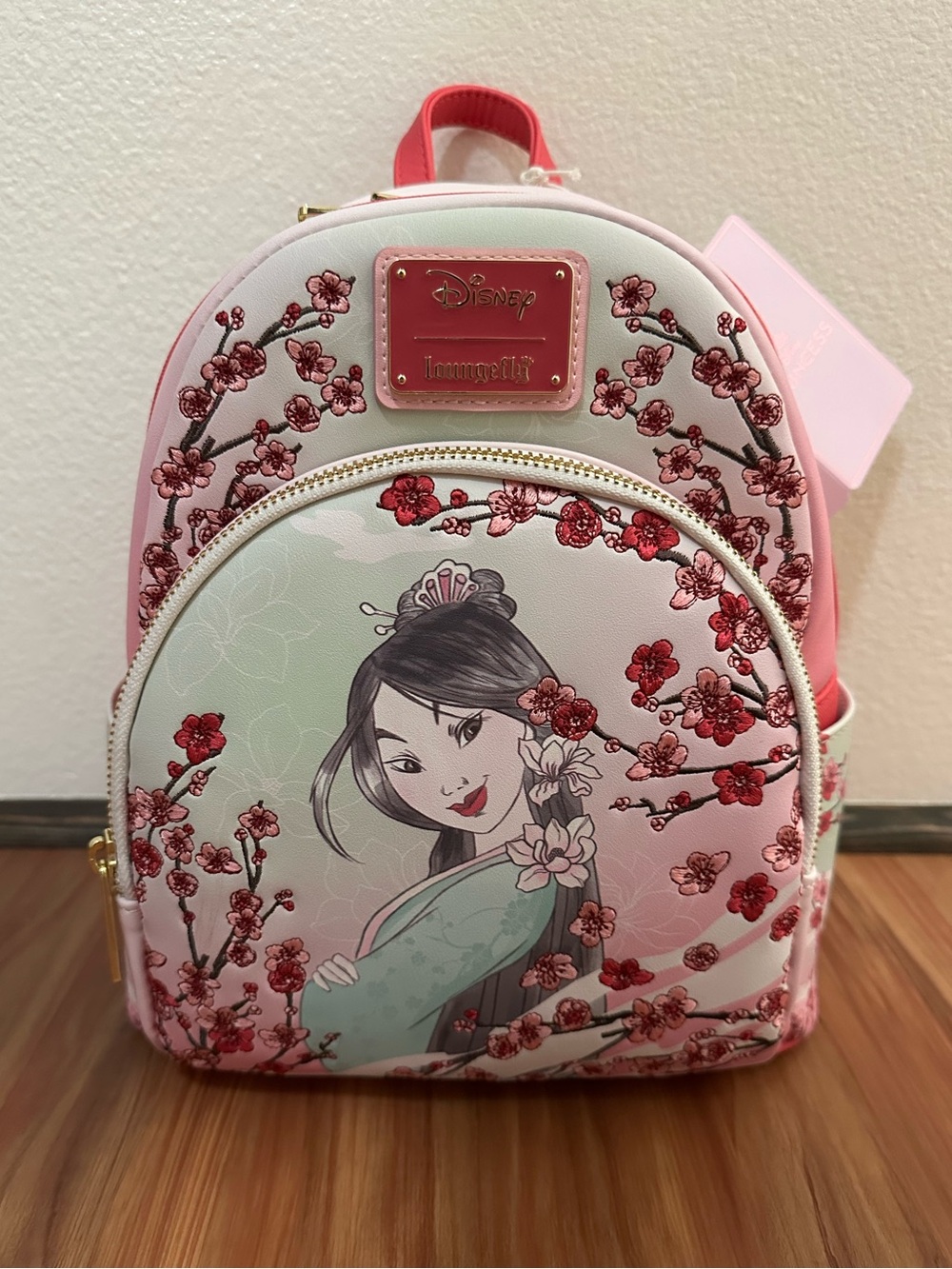 NWT Disney x Loungefly Mulan Cherry Blossom Mini Backpack - Pink - Picture 5 of 8